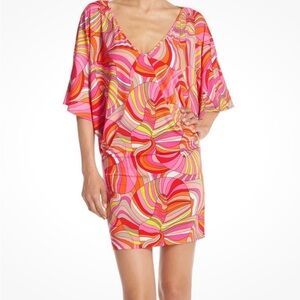 Trina Turk Pink and Orange Swirl Tunic